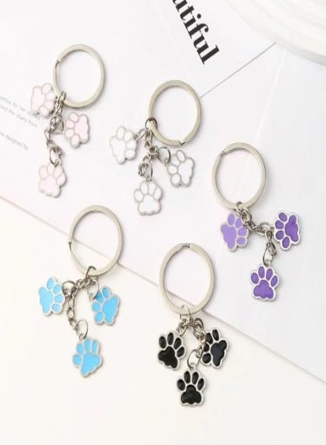 WinldMonmo 2PCS Purple Cute Cat Dog Claw Charms Cat Paw Car Keychain Funny Animal Keyring Purse Bag Charms for Women Girls Accessories - Image 5